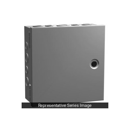 N1 Hinge Cover W/KO Ft.s, 16 X 12 X 4, Steel/Gray